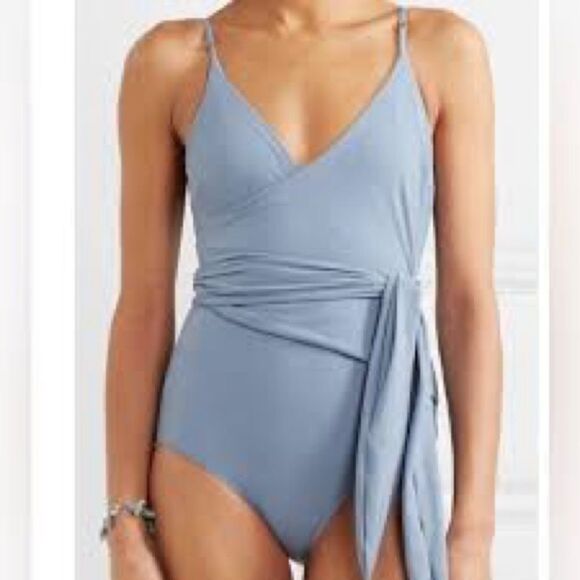 Stella McCartney Infinity Blue One Piece Wrap Swimsuit - Picture 2 of 13
